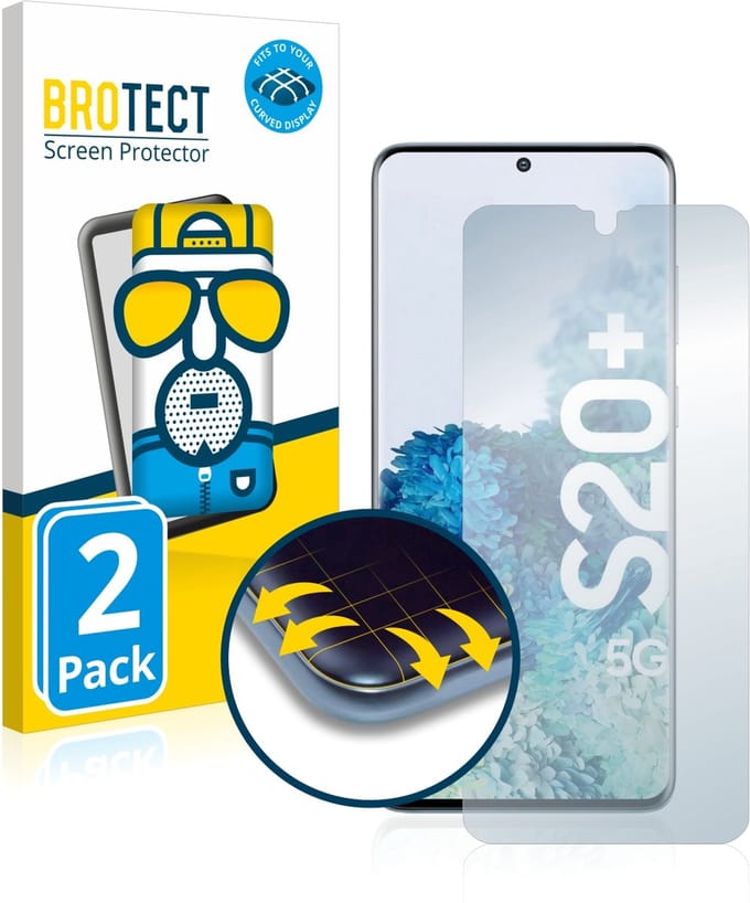 BROTECT - Screenprotector voor Samsung Galaxy S20 Plus 5G - Folie Beschermfolie matte volledig dekking 2 Stuks
