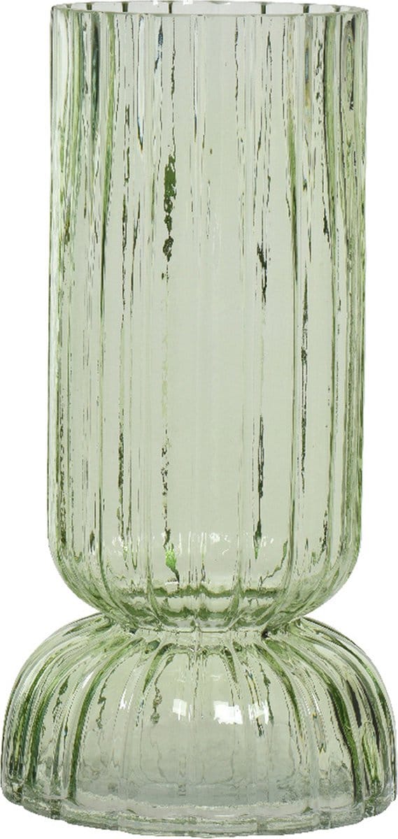 Decoris vaas/bloemenvaas - glas - D13 x H26 cm - lichtgroen
