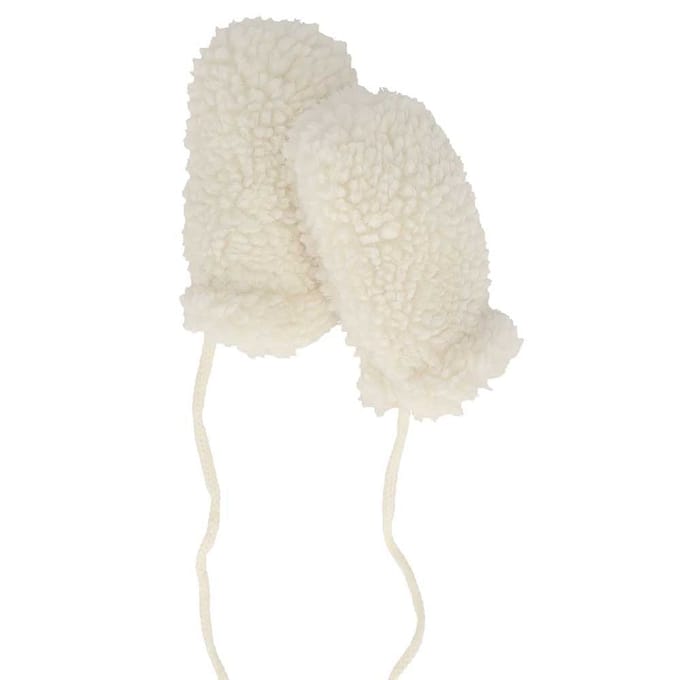 Baby Handschoenen - Teddy Wol - One Size - Off White