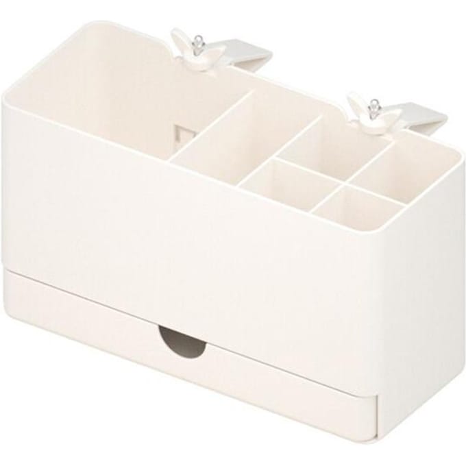 NBX Pennenhouder Bureau Zijopslag Marker Potlooddoos Desktop Organizer met Beheerbak Diverse Medium wit