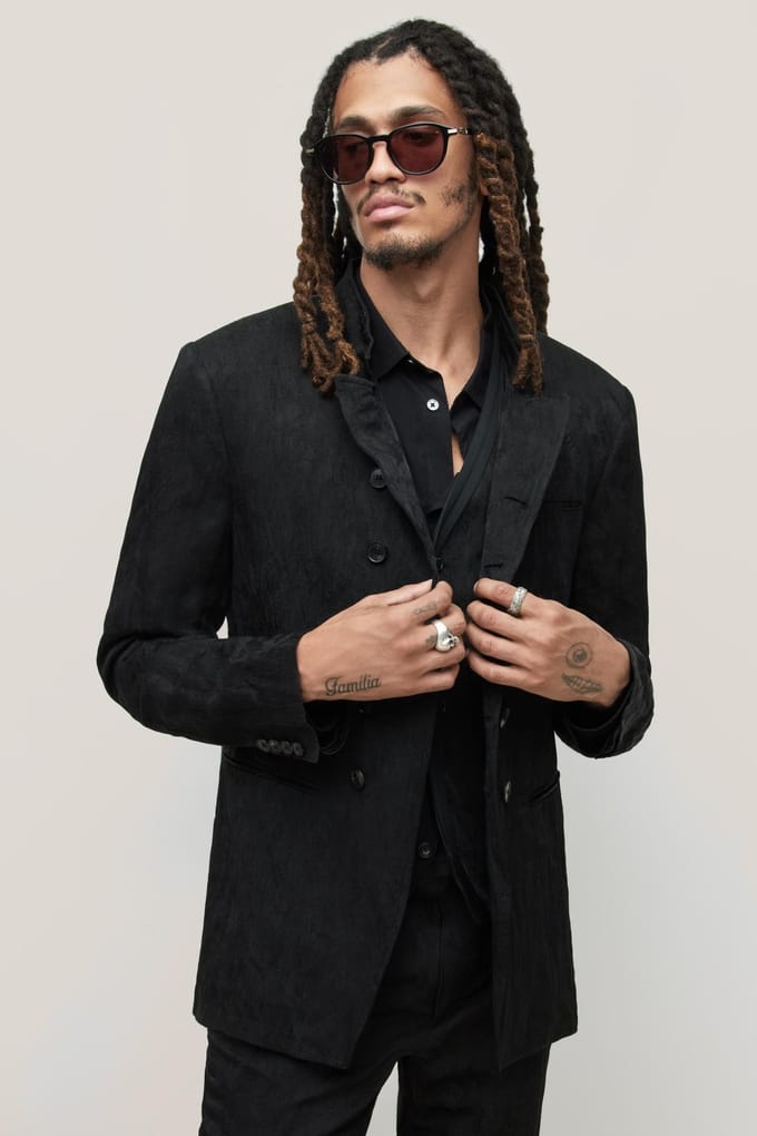 John Varvatos Slim Fit Dbl Breasted Mul Black Größe: 46 | Blazer Outlet | Herren | Schwarz