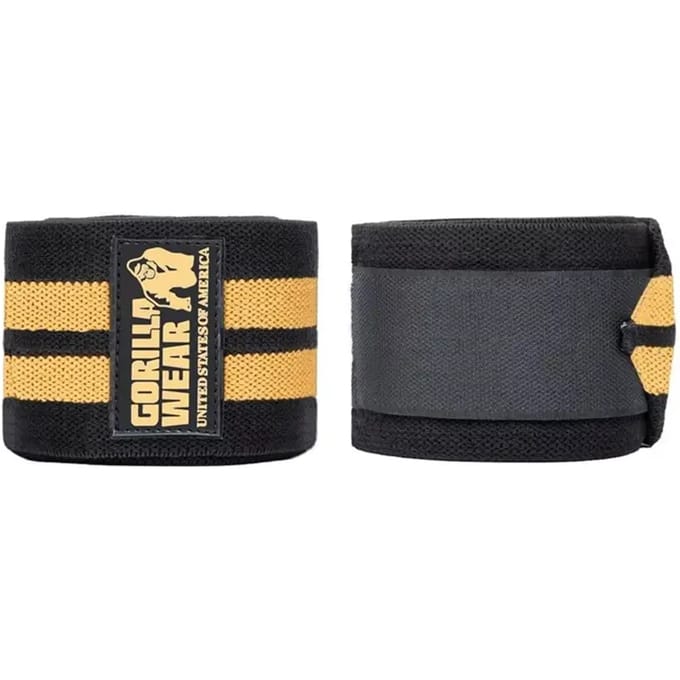Gorilla Wear Knee Wraps - Zwart/Goud - 250CM