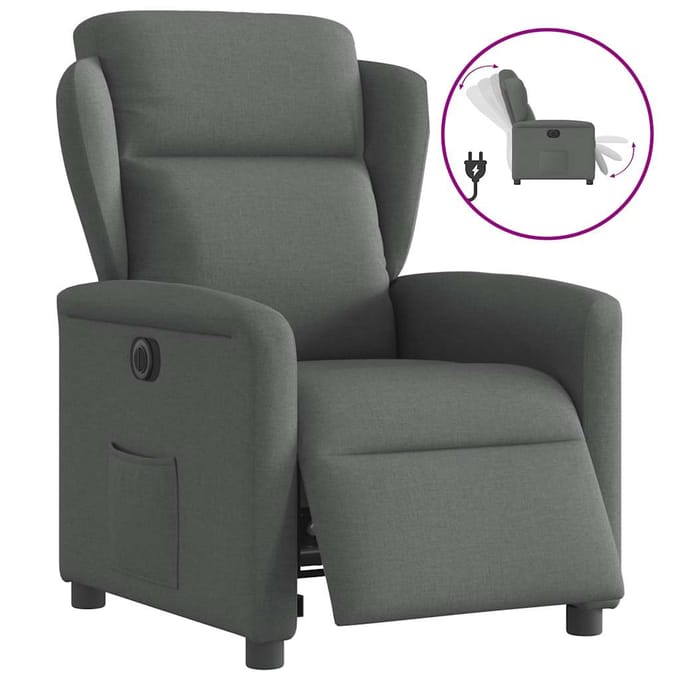 vidaXL - Fauteuil - elektrisch - verstelbaar - stof - donkergrijs