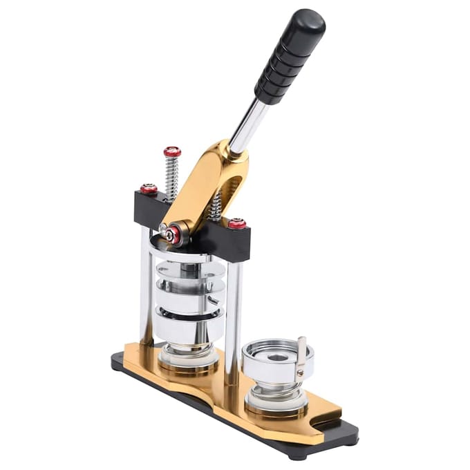 vidaXL - Buttonmachine - met - cirkelsnijder - draaipunch - 37 - mm