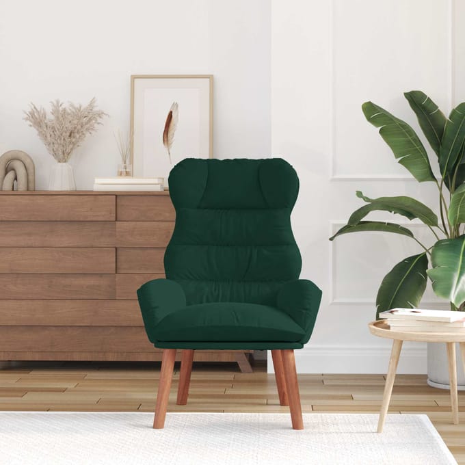 vidaXL - Fauteuil - Donkergroen - 69 - x - 74 - x - 93 - cm - Fluweel