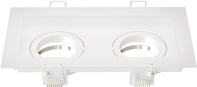 Ledvion – LED Inbouwspot Dubbel Rechthoek 185x100mm – Wit – Dimbaar – Kantelbaar – GU10 – IP20