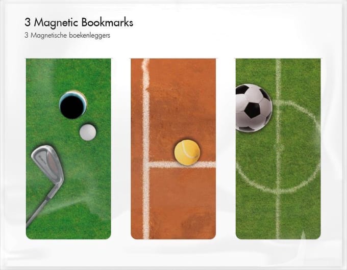 Set van 3 magnetische boekenleggers, Sport