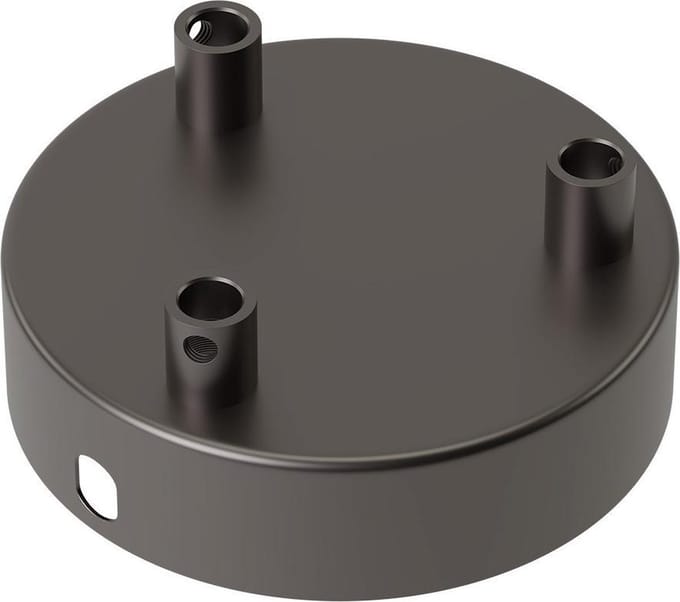Calex plafondkap 3 snoeren - Ø10 cm - metaal - parel zwart mat - rond