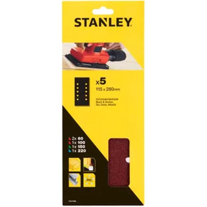 Stanley Schuurvel - K60-220 - Rood - 115x280mm - 5 Stuks