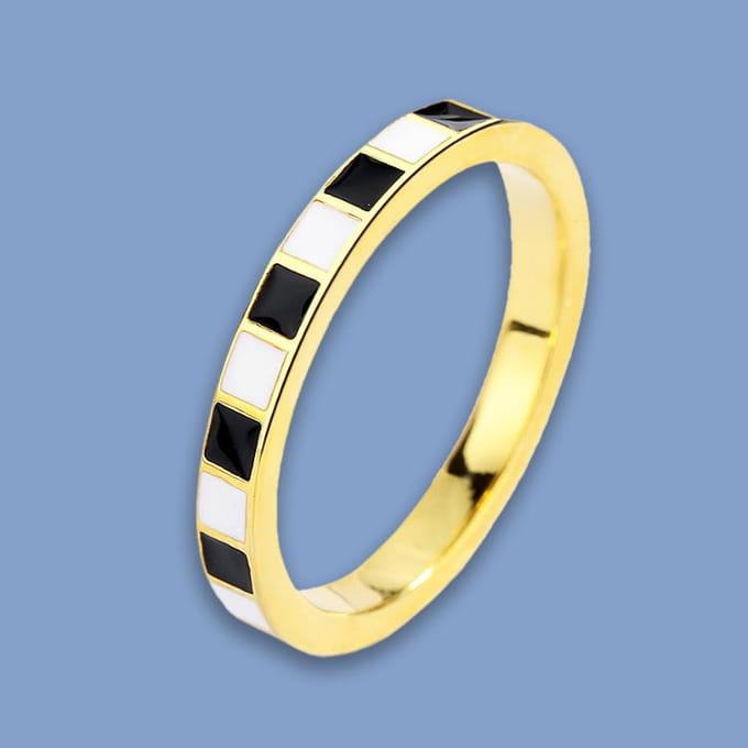 Nieuwe Mode Emaille Ring Schaken Mode Allerlei Gepersonaliseerde Casual Meisjes Ring No. 8