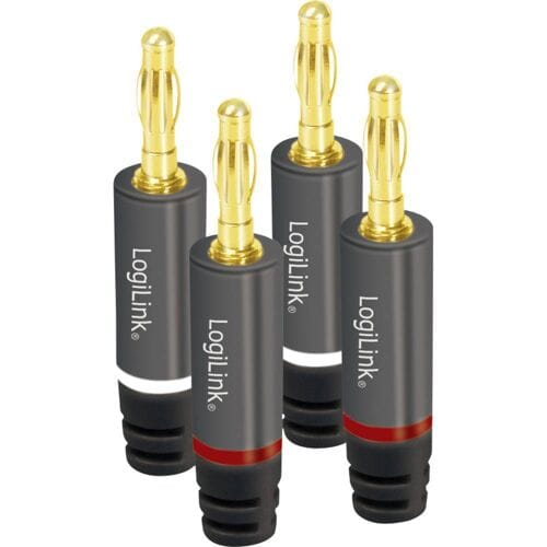 LogiLink Bananenstecker-Set 4-teilig 2 Paar für Kabeldurchmesser bis 4 qmm-, 1 stuk(s)