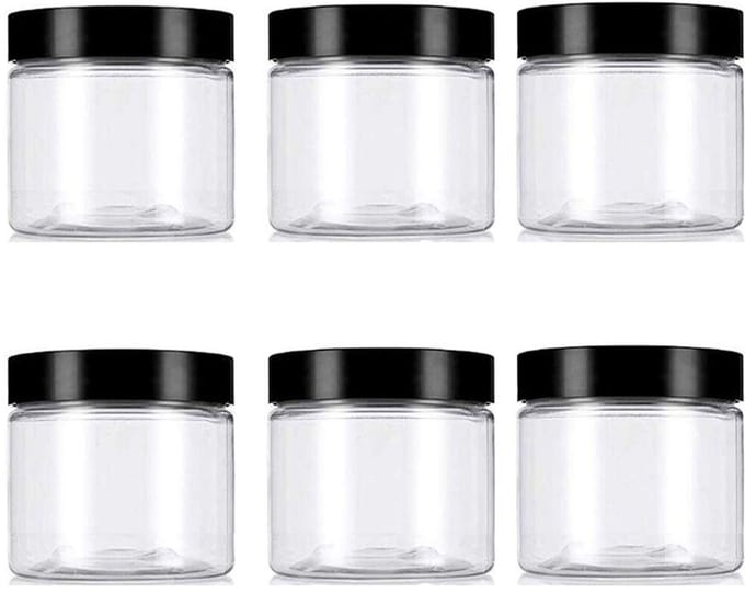 Dailygoods- Plastic Containers 8oz - 250ml PET Jars - Cosmetica/Voedsel - Opbergcontainers - DIY - Schuine Deksel - Potjes
