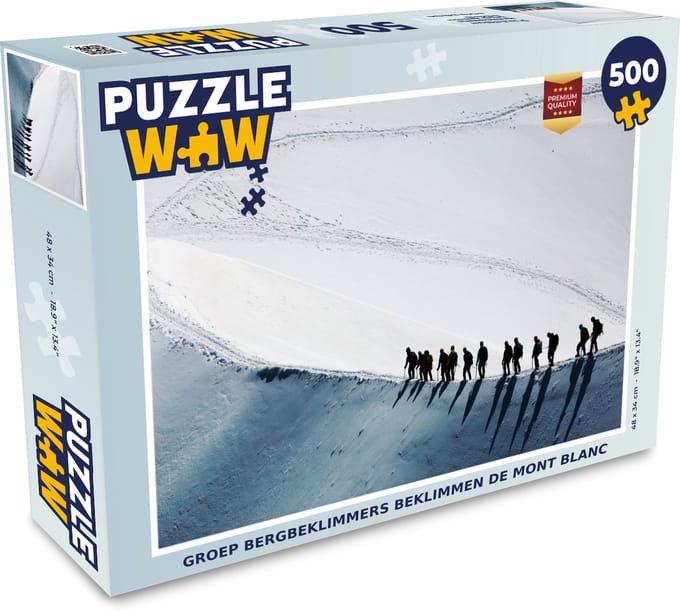 Puzzel Groep bergbeklimmers beklimmen de Mont Blanc - Legpuzzel - Puzzel 500 stukjes