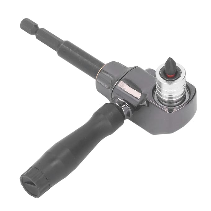 Rechthoekige Schroevendraaier Adapter Aluminiumlegering 90 Graden Schroevendraaier Hulpstuk met ABS Handvat voor gray