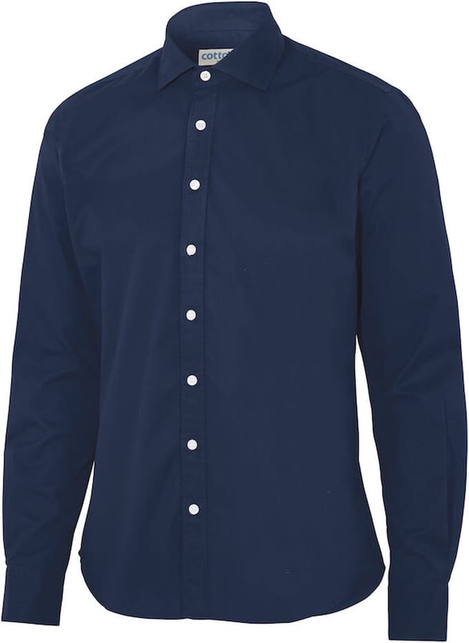 Cottover SHIRT TWILL SLIM FIT MAN - GOTS GECERTIFICEERD 141048 - Marine - 36