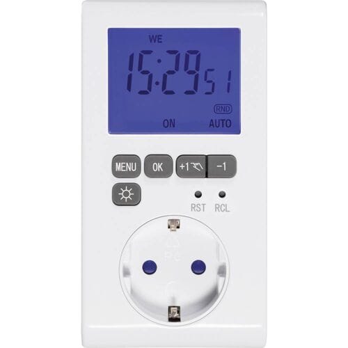 Sygonix SY-3057190 Stopcontact-schakelklok Digitaal Weekprogramma 3680 W IP20 Countdown-functie, Timer-functie