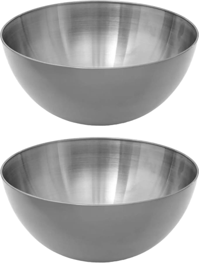 Secret de Gourmet - Slakom/serveer schalen - set 2x - RVS - D24 cm