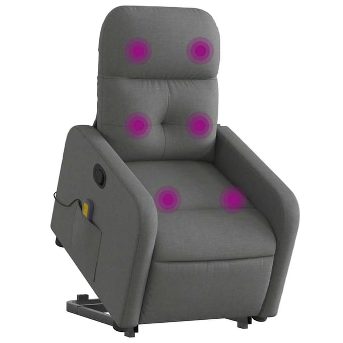 vidaXL - Sta-op-massagestoel - verstelbaar - stof - donkergrijs