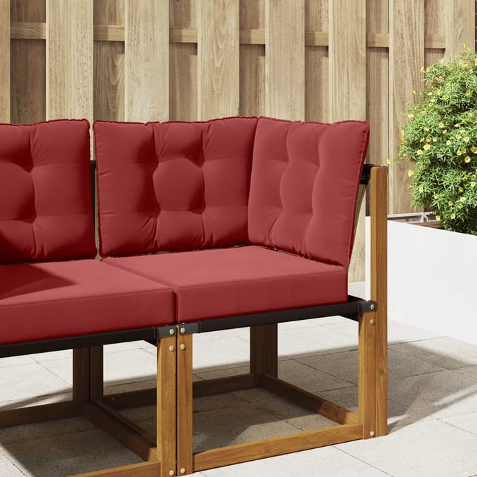 vidaXL - Buitenbankkussen - Polyester - Wijnrood - 50,5 - x - 50,5 - cm