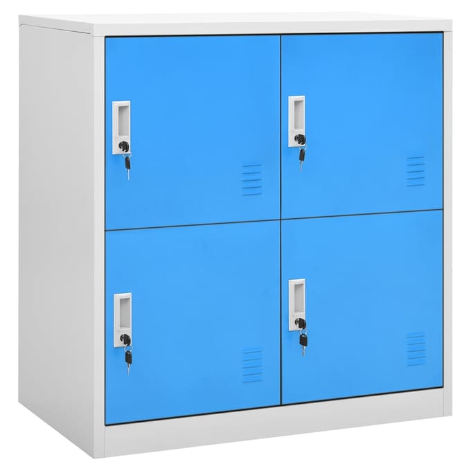 vidaXL - Lockerkast - 90x45x92,5 - cm - staal - lichtgrijs - en - blauw