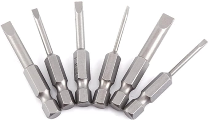 Dailygoody - Sleufschroevendraaier Bits - Magnetische tips - 6 Stuks - Hex Shank - Stevig en Duurzaam - Geschikt voor Diverse Klussen