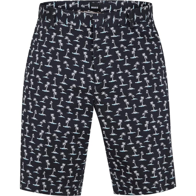 Boss Heren Chino Shorts met all-over print (Pastelblauw)