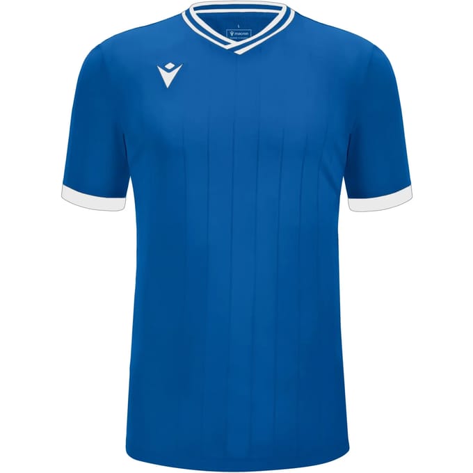 Macron Halley Shirt Korte Mouw Kinderen - Royal / Wit | Maat: 11-12 Y