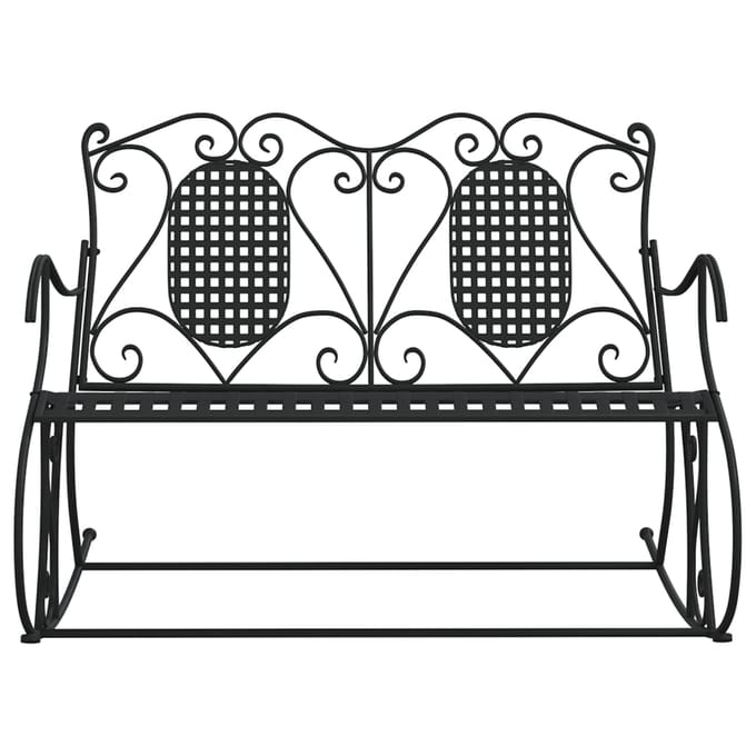 vidaXL - Schommelbank - 2-zits - 113 - cm - staal - zwart