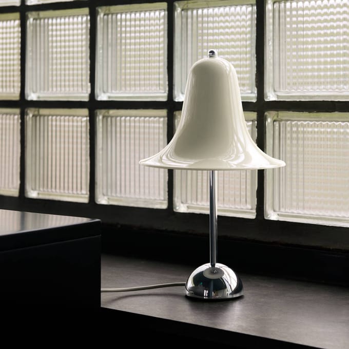 Verpan tafellamp Pantop, crèmewit, hoogte 23 cm, metaal