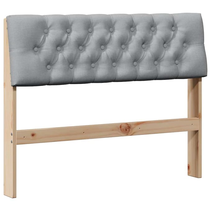 vidaXL Gestoffeerd hoofdbord Lichtgrijs 100 cm Massief grenenhout