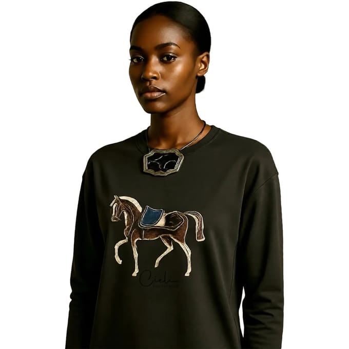 Dames-T-shirt met lange mouwen Cieli Equestrian The Iyanda Full Horse