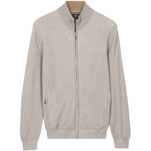 Baileys Vest Full Zip Two-Tone Fine Textured Jacquard Allover Plated Soft Grey / male