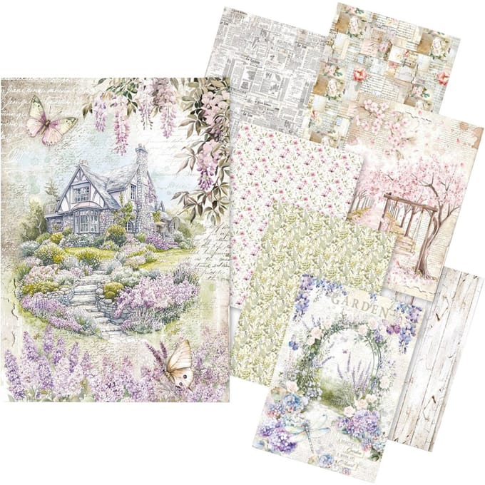 Motief strozijde assortiment "Secret Garden", set van 8
