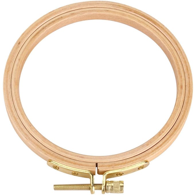 Hand Borduurring Houten Cirkel Frame voor Kruissteek Borduren Naaldkunst DIY Tool 10.5cm beige