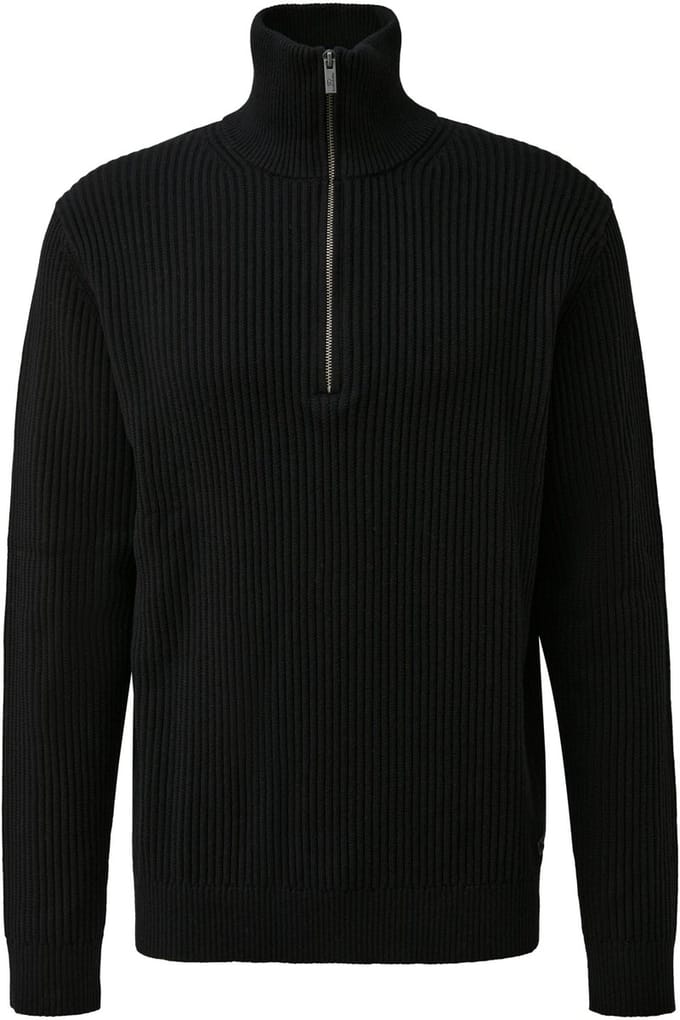 Q/S designed by - Heren pull - Maat L - Mannen - ZWART - katoen