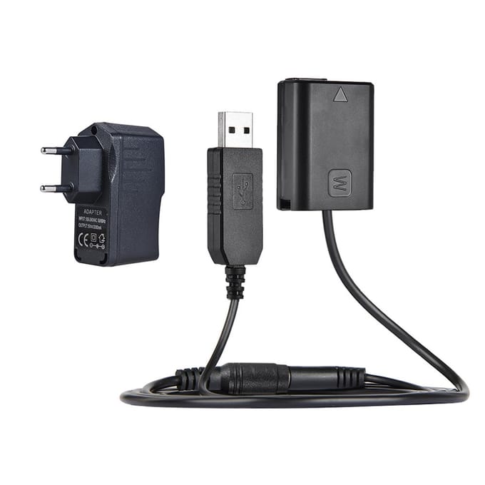 NP-FW50 Dummy-batterij + 5V 3A USB-stroomadapterkabel met stekker UK Plug