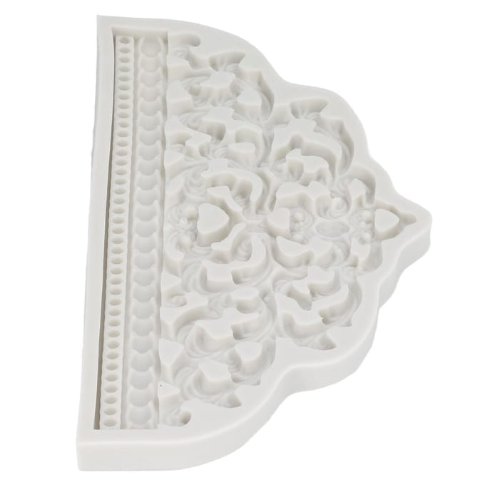 Kroon Fondant Vorm Groot Kroon Ontwerp Grijs Voedselkwaliteit Herbruikbare Siliconen Hoge Temperatuur Bestendig white