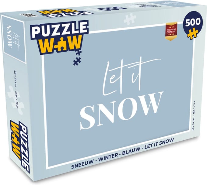 Puzzel Sneeuw - Winter - Blauw - Let it snow - Legpuzzel - Puzzel 500 stukjes