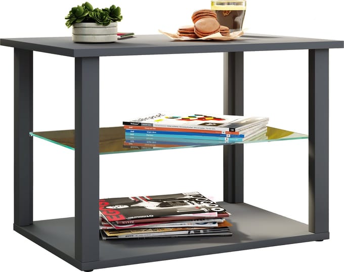Houten salontafel Sofa-tafel Woonkamertafel Bijzettafel Glas Wanilo M