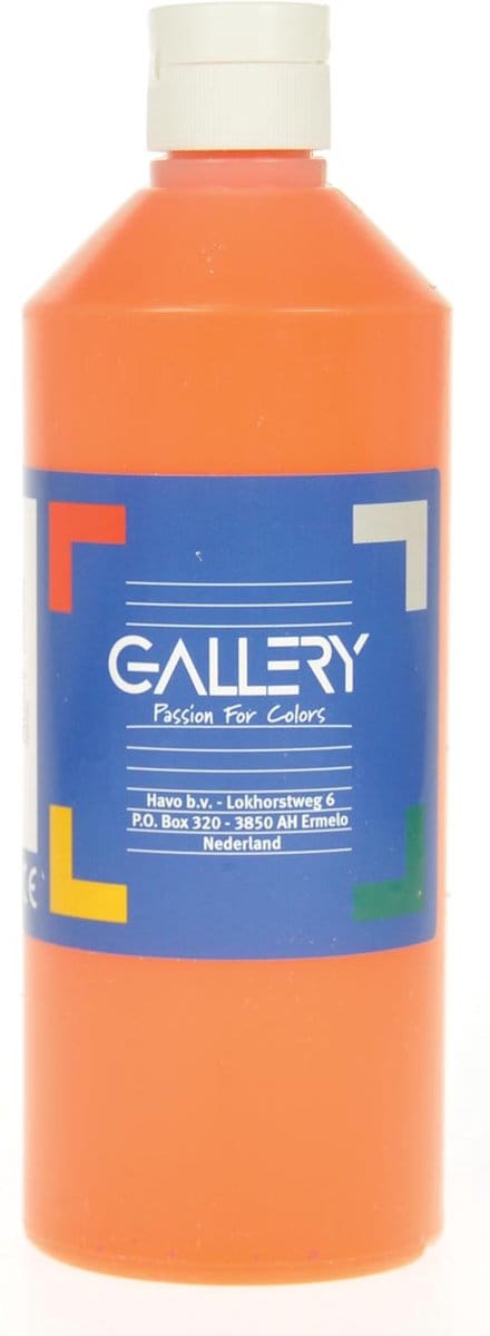 Gallery plakkaatverf, flacon van 500 ml, oranje 6 stuks