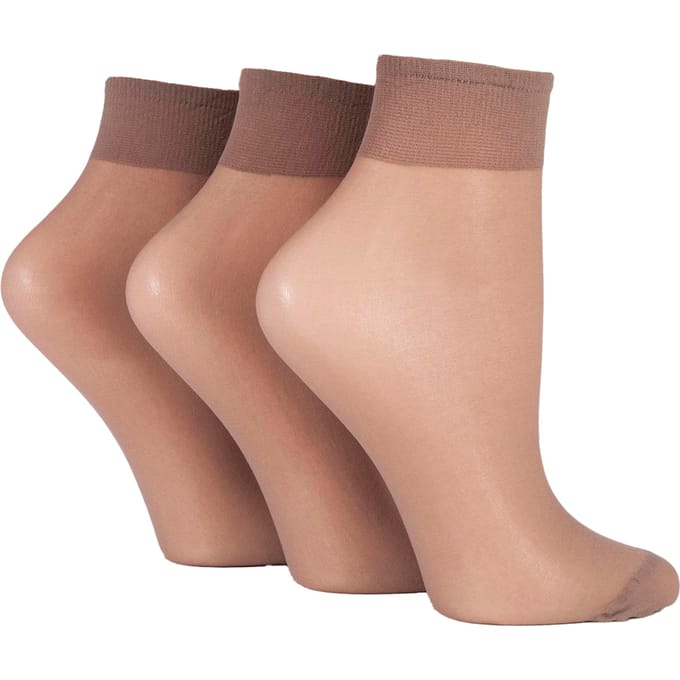 3-Pack Dames 15 Denier 100% Nylon Enkelsokken - Doorzichtige Lichtgewicht Comfort