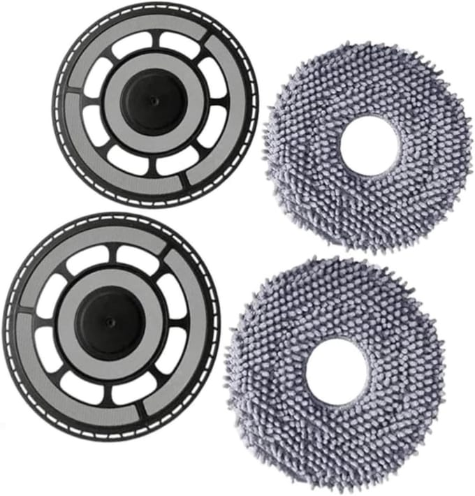 Robotstofzuiger Onderdelen - Dweil Kit - Optimale Reiniging - Directe Vervanging - 2 Beugels 2 Pads - Eén Kleur