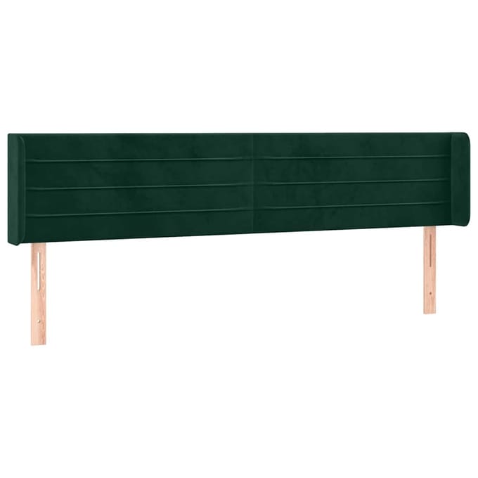 vidaXL - Hoofdbord - LED - 203x16x78/88 - cm - fluweel - donkergroen