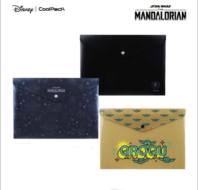Star Wars Mandalorian Enveloptas A4 met drukknoop set van 3 verschillende