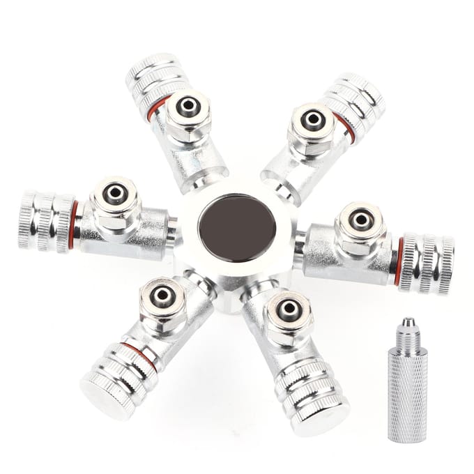 Multi-Way Verdeeler Aquarium Regulator CO2 Splitter Ventiel Aquarium(6 manieren) white