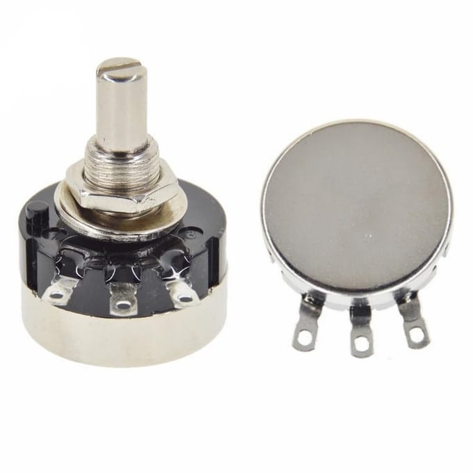 Draaipotentiometer Carbon Film Enkelvoudige Draai 24mm Asdiameter 6mm