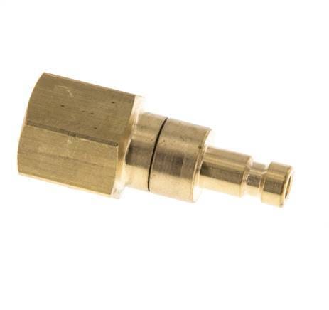 Messing DN 2.7 (Micro) Luchtkoppeling Insteeknippel G 1/8 inch Binnendraad Double Shut-Off - CLP2-F-B-SV-P-018