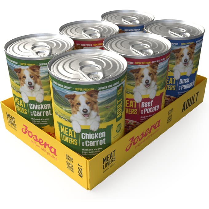 Voordeelpakket Josera Meatlovers Menu 12 x 400 g - Mixpakket (3 Soorten, nieuw Design)