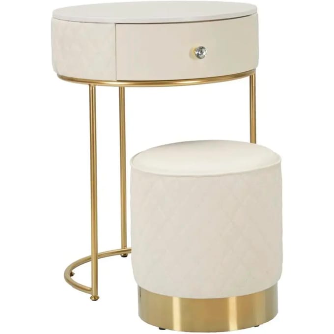 Nachtkastje met kruk Tall Bedside With Stool Sharon Ø 52×70 cm