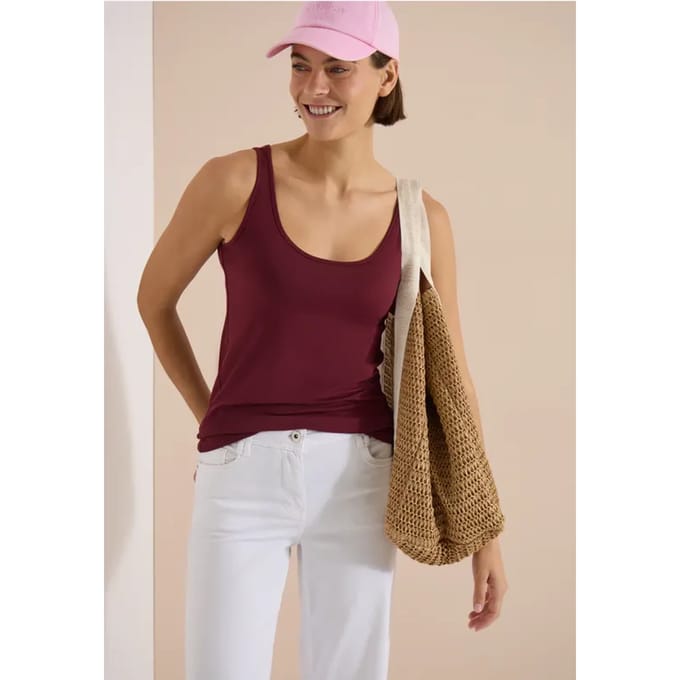 Effen longtop met ronde hals